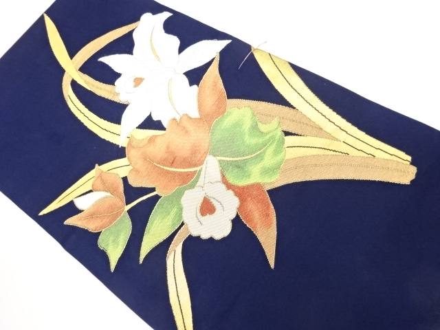 JAPANESE NAGOYA OBI / UNUSED / WOVEN LILY
